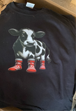 Diary Cow In Socks Adults T shirt