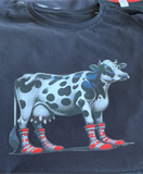 Diary Cow In Socks Adults T shirt