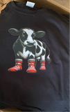 Diary Cow In Socks Adults T shirt