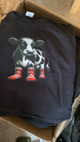 Diary Cow In Socks Adults T shirt