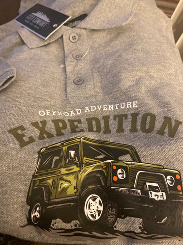 Kids Landrover designs grey age 3-14 Polo Shirt