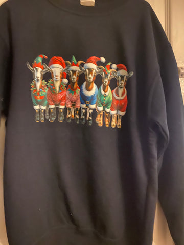 Goat Christmas adult Tops