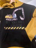 Digger  / Excavator  Children’s Contrast Hoodie