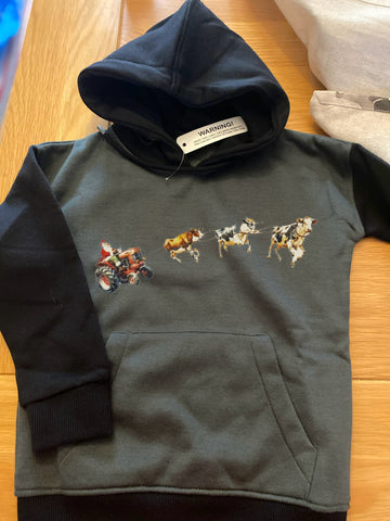 Tractor & Cows  kids Hoodies