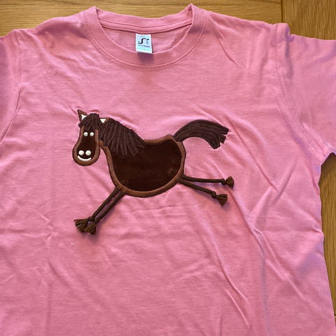 PONY / Horse unisex APPLIQUÉ TEE SHIRT In three colours