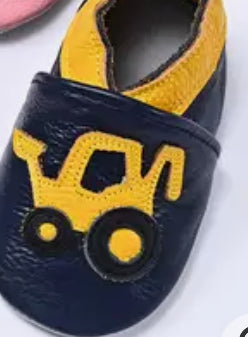 Construction/ digger First leather baby / infant  Shoe